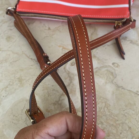NWOT Dooney & Bourke Leather & Striped Canvas Crossbody Bag - Picture 9 of 16